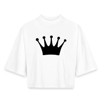 Couronne - T-shirt femme coupe boxy recyclé manches mi-longues Stanley/Stella - blanc - Devant - AI Model Female 172 dark (172cm)