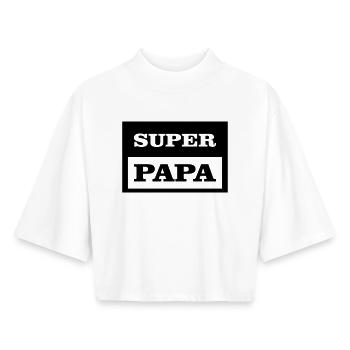 SUPER DAD - Boxy Women's Recycled 1/2 Sleeved T-Shirt by Stanley/Stella - white - Front - AI Model Female 172 dark (172cm)
