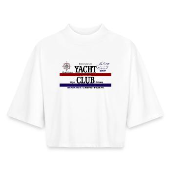 Cape Arkona Yacht Club Design - Boxy Women's Recycled 1/2 Sleeved T-Shirt by Stanley/Stella - white - Front - AI Model Female 172 dark (172cm)
