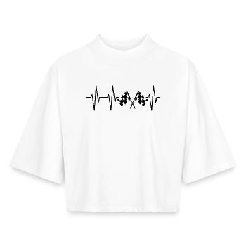 flag heartbeat flags racing racer herzschlag puls - Boxy Frauen Recyceltes 1/2 Sleeved T-Shirt by Stanley/Stella - Weiß - Vorne - AI Model Female 172 dark (172cm)