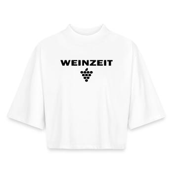 Weinzeit - Boxy Frauen Recyceltes 1/2 Sleeved T-Shirt by Stanley/Stella - Weiß - Vorne - AI Model Female 172 dark (172cm)