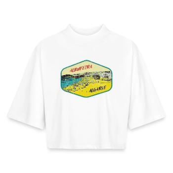 Albufeira Algarve Portugal, Strand Sommer Retro Sonne - Boxy Frauen Recyceltes 1/2 Sleeved T-Shirt by Stanley/Stella - Weiß - Vorne - AI Model Female 172 dark (172cm)