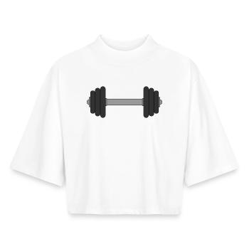 Dumbbell - Boxy Women's Recycled 1/2 Sleeved T-Shirt by Stanley/Stella - white - Front - AI Model Female 172 dark (172cm)
