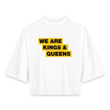 We are kings and queens - Boxy Frauen Recyceltes 1/2 Sleeved T-Shirt by Stanley/Stella - Weiß - Vorne - AI Model Female 172 dark (172cm)