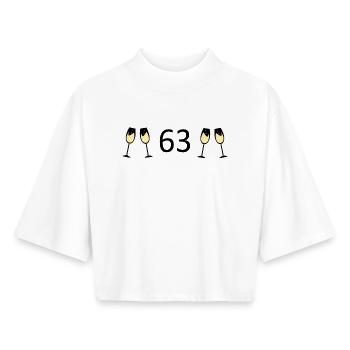 63e anniversaire 63 ans Jubilé 63 Numéro 63 noir - T-shirt femme coupe boxy recyclé manches mi-longues Stanley/Stella - blanc - Devant - AI Model Female 172 dark (172cm)