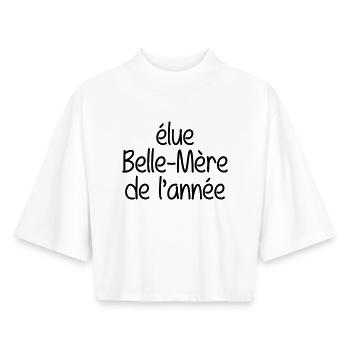 élue belle-mère de l'année - T-shirt femme coupe boxy recyclé manches mi-longues Stanley/Stella - blanc - Devant - AI Model Female 172 dark (172cm)