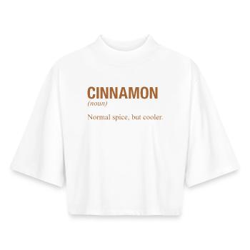 CINNAMON Zimt - Boxy Women's Recycled 1/2 Sleeved T-Shirt by Stanley/Stella - white - Front - AI Model Female 172 dark (172cm)