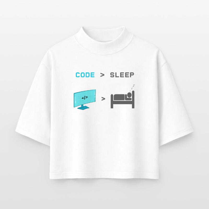 Code vs Sleep: Coder im Schlafmodus Boxy Frauen Recyceltes 1/2 Sleeved T-Shirt by Stanley/Stella