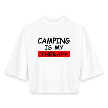 Camping - Boxy Frauen Recyceltes 1/2 Sleeved T-Shirt by Stanley/Stella - Weiß - Vorne - AI Model Female 172 dark (172cm)