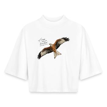 Rotmilan im Flug - Boxy Frauen Recyceltes 1/2 Sleeved T-Shirt by Stanley/Stella - Weiß - Vorne - AI Model Female 172 dark (172cm)