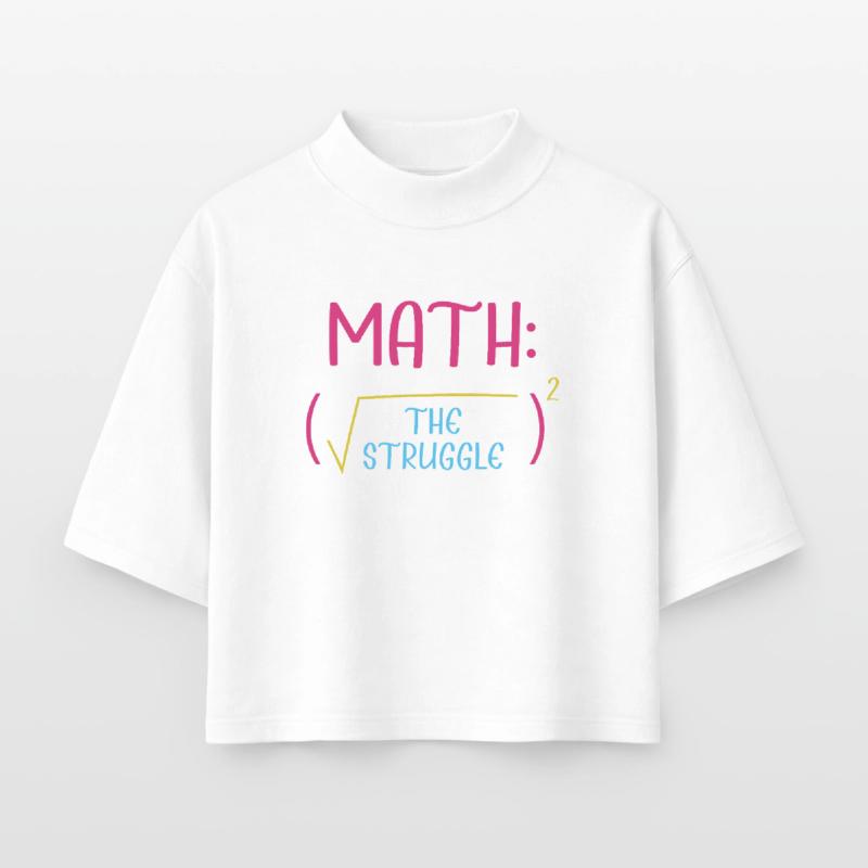 Math Math Math Professeur de mathématiques Mathématicien T-shirt femme coupe boxy recyclé manches mi-longues Stanley/Stella