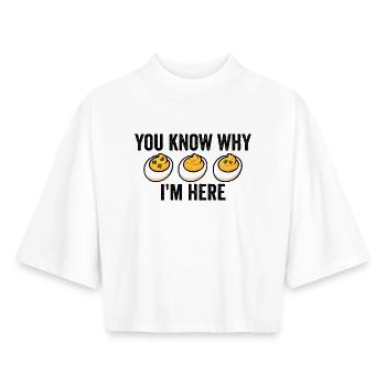 You know why I'm here: Thanksgiving Sink - Boxy Women's Recycled 1/2 Sleeved T-Shirt by Stanley/Stella - white - Front - AI Model Female 172 dark (172cm)