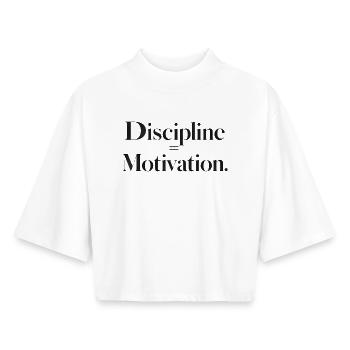 Discipline Motivation Typography - Boxy Women's Recycled 1/2 Sleeved T-Shirt by Stanley/Stella - white - Front - AI Model Female 172 dark (172cm)