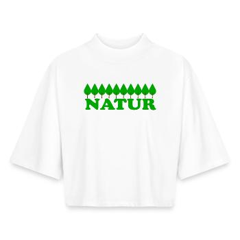Nature - T-shirt femme coupe boxy recyclé manches mi-longues Stanley/Stella - blanc - Devant - AI Model Female 172 dark (172cm)