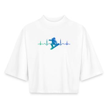 Compact snowboard design for snowboard - Boxy Women's Recycled 1/2 Sleeved T-Shirt by Stanley/Stella - white - Front - AI Model Female 172 dark (172cm)