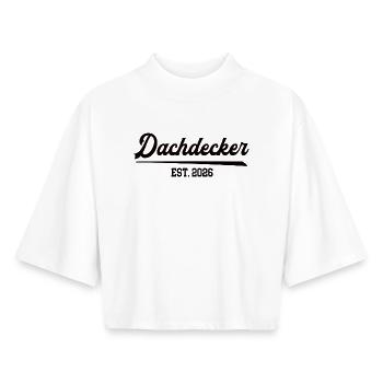 Dachdecker Beruf Roofer Dachbau Job Arbeit Lehre - Boxy Frauen Recyceltes 1/2 Sleeved T-Shirt by Stanley/Stella - Weiß - Vorne - AI Model Female 172 dark (172cm)