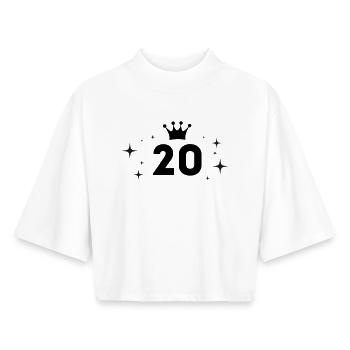 20th Birthday 20 Years - Boxy Women's Recycled 1/2 Sleeved T-Shirt by Stanley/Stella - white - Front - AI Model Female 172 dark (172cm)