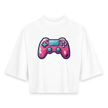 Gamer, Video Game Passion, Gamepad - Boxy Women's Recycled 1/2 Sleeved T-Shirt by Stanley/Stella - white - Front - AI Model Female 172 dark (172cm)