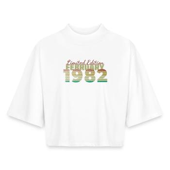 44. Geburtstag Limited Edition (SCR) 02/1982 - Boxy Frauen Recyceltes 1/2 Sleeved T-Shirt by Stanley/Stella - Weiß - Vorne - AI Model Female 172 dark (172cm)