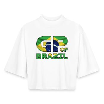 brazil_gp - Boxy Women's Recycled 1/2 Sleeved T-Shirt by Stanley/Stella - white - Front - AI Model Female 172 dark (172cm)