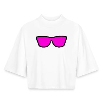 Lunettes de soleil - T-shirt femme coupe boxy recyclé manches mi-longues Stanley/Stella - blanc - Devant - AI Model Female 172 dark (172cm)