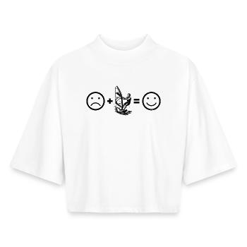 Direct Windsurfing Statement - Boxy Women's Recycled 1/2 Sleeved T-Shirt by Stanley/Stella - white - Front - AI Model Female 172 dark (172cm)
