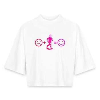 Puristisches Running Thema - Boxy Frauen Recyceltes 1/2 Sleeved T-Shirt by Stanley/Stella - Weiß - Vorne - AI Model Female 172 dark (172cm)