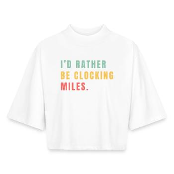 Ich würde lieber Meilen zurücklegen - Boxy Frauen Recyceltes 1/2 Sleeved T-Shirt by Stanley/Stella - Weiß - Vorne - AI Model Female 172 dark (172cm)