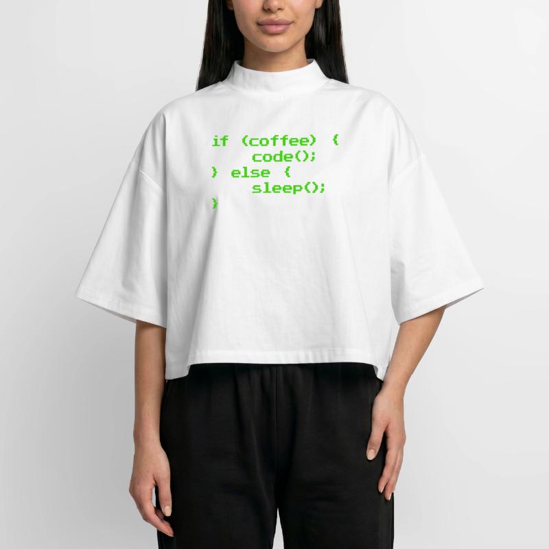 No Coffee No Code Programmer Computer Scientist Boxy Women's Recycled 1/2 Sleeved T-Shirt by Stanley/Stella