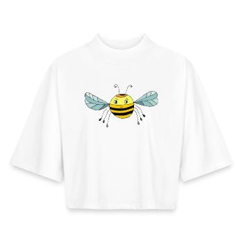 insect - Boxy Women's Recycled 1/2 Sleeved T-Shirt by Stanley/Stella - white - Front - AI Model Female 172 dark (172cm)