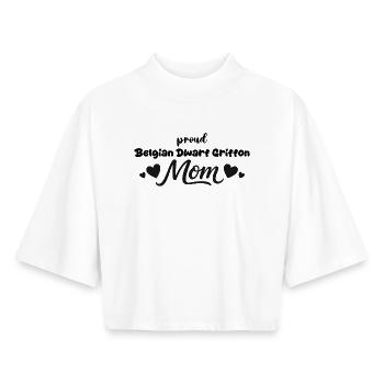 Stolze Griffon Mutter, Belgischer Zwerggriffon - Boxy Frauen Recyceltes 1/2 Sleeved T-Shirt by Stanley/Stella - Weiß - Vorne - AI Model Female 172 dark (172cm)