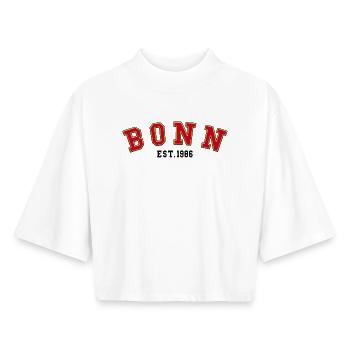 Bonn Fondé en 1986 - T-shirt femme coupe boxy recyclé manches mi-longues Stanley/Stella - blanc - Devant - AI Model Female 172 dark (172cm)