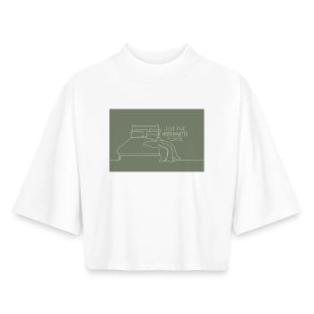 Il ne reste que 5 minutes d’humour de chambre - T-shirt femme coupe boxy recyclé manches mi-longues Stanley/Stella - blanc - Devant - AI Model Female 172 dark (172cm)