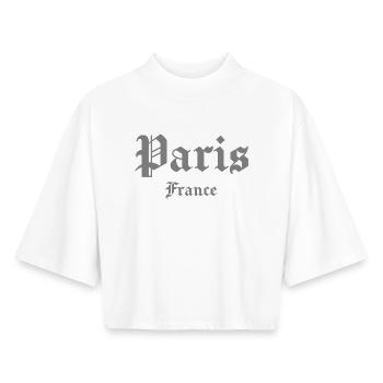 Paris, Frankreich, Gothic - Boxy Frauen Recyceltes 1/2 Sleeved T-Shirt by Stanley/Stella - Weiß - Vorne - AI Model Female 172 dark (172cm)