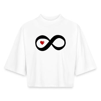 unendlich_herz_liebe - Boxy Frauen Recyceltes 1/2 Sleeved T-Shirt by Stanley/Stella - Weiß - Vorne - AI Model Female 172 dark (172cm)