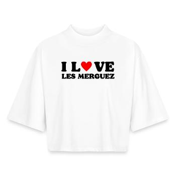 Ich liebe die Merguez - Boxy Frauen Recyceltes 1/2 Sleeved T-Shirt by Stanley/Stella - Weiß - Vorne - AI Model Female 172 dark (172cm)