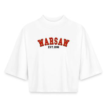 Warschau gegründet 1996 - Boxy Frauen Recyceltes 1/2 Sleeved T-Shirt by Stanley/Stella - Weiß - Vorne - AI Model Female 172 dark (172cm)