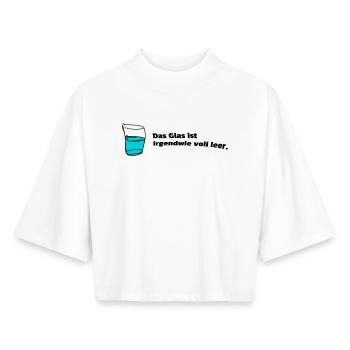 Glas voll leer - Boxy Frauen Recyceltes 1/2 Sleeved T-Shirt by Stanley/Stella - Weiß - Vorne - AI Model Female 172 dark (172cm)