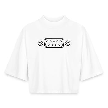 DB 9 Connector, serial connector - Boxy Women's Recycled 1/2 Sleeved T-Shirt by Stanley/Stella - white - Front - AI Model Female 172 dark (172cm)