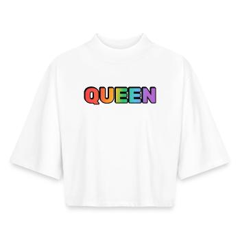 REINE ARC-EN-CIEL - T-shirt femme coupe boxy recyclé manches mi-longues Stanley/Stella - blanc - Devant - AI Model Female 172 dark (172cm)
