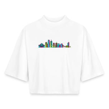 Hanoi City Skyline One Pillar Pagode Kunst - Boxy Frauen Recyceltes 1/2 Sleeved T-Shirt by Stanley/Stella - Weiß - Vorne - AI Model Female 172 dark (172cm)