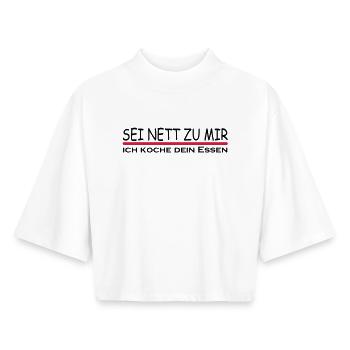 Sei nett zu mir - Boxy Frauen Recyceltes 1/2 Sleeved T-Shirt by Stanley/Stella - Weiß - Vorne - AI Model Female 172 dark (172cm)