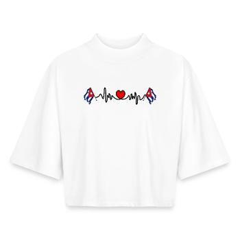Cardio de fréquence cardiaque pour Cuba - T-shirt femme coupe boxy recyclé manches mi-longues Stanley/Stella - blanc - Devant - AI Model Female 172 dark (172cm)