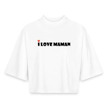 MOM. MOTHER'S DAY. HEART. FEAST. HAPPY BIRTHDAY - Boxy Women's Recycled 1/2 Sleeved T-Shirt by Stanley/Stella - white - Front - AI Model Female 172 dark (172cm)