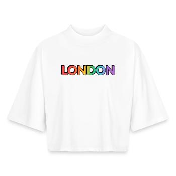 London LGBTQ Rainbow - Boxy Frauen Recyceltes 1/2 Sleeved T-Shirt by Stanley/Stella - Weiß - Vorne - AI Model Female 172 dark (172cm)