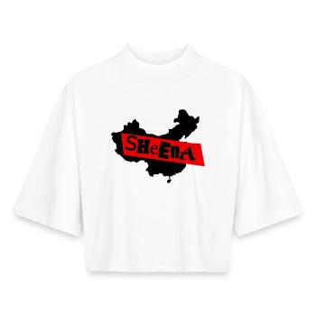 Sheena Punk - Boxy Women's Recycled 1/2 Sleeved T-Shirt by Stanley/Stella - white - Front - AI Model Female 172 dark (172cm)