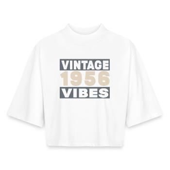 Jubiläum 1956 – 70 Jahre - Boxy Frauen Recyceltes 1/2 Sleeved T-Shirt by Stanley/Stella - Weiß - Vorne - AI Model Female 172 dark (172cm)