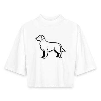 Résumé du chien labrador retriever - T-shirt femme coupe boxy recyclé manches mi-longues Stanley/Stella - blanc - Devant - AI Model Female 172 dark (172cm)