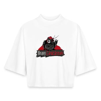 Heavy Chicken - Boxy Frauen Recyceltes 1/2 Sleeved T-Shirt by Stanley/Stella - Weiß - Vorne - AI Model Female 172 dark (172cm)