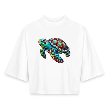 Turtle - Boxy Women's Recycled 1/2 Sleeved T-Shirt by Stanley/Stella - white - Front - AI Model Female 172 dark (172cm)
